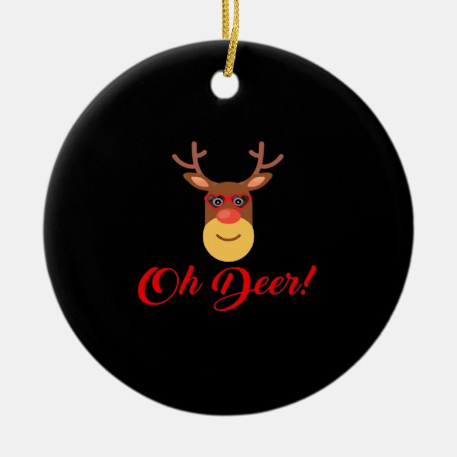 Oh Deer Retro Classic  Ornament (Vorne)