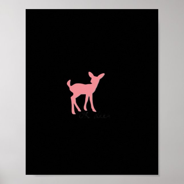 Oh Deer Retro Classic Style  Poster (Vorne)
