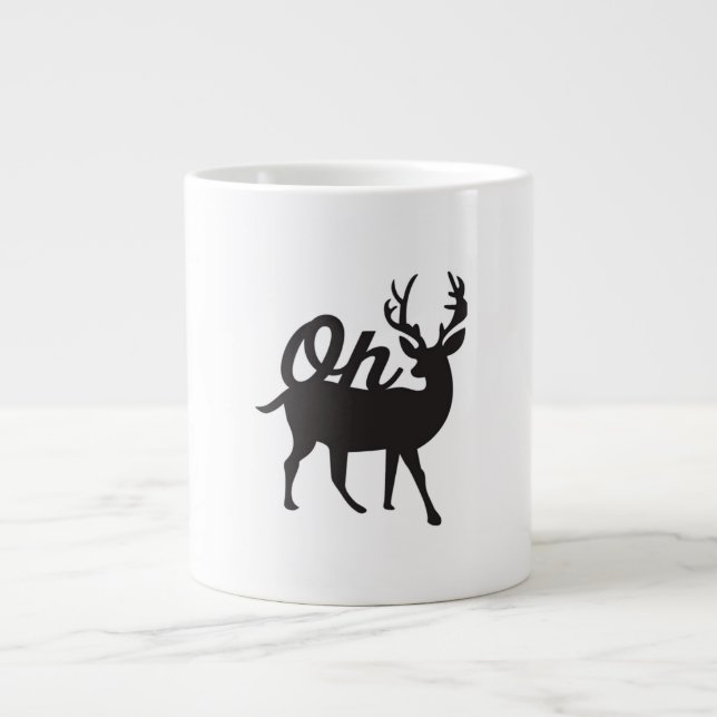 Oh Deer Retro Classic Vibe  Jumbo-Tasse (Vorderseite)