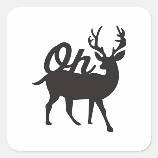 Oh Deer Retro Classic Vibe  Quadratischer Aufkleber (Vorderseite)