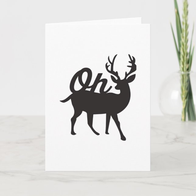 Oh Deer Retro Klassischer Stil Karte (Vorderseite)