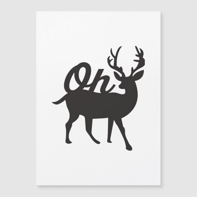 Oh Deer Retro Klassischer Stil  Magnetkarte (Vorderseite)