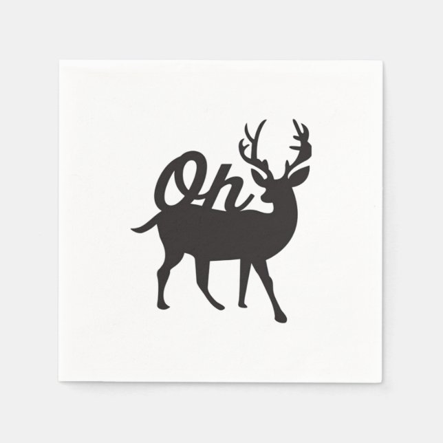 Oh Deer Retro Klassischer Stil  Serviette (Vorderseite)