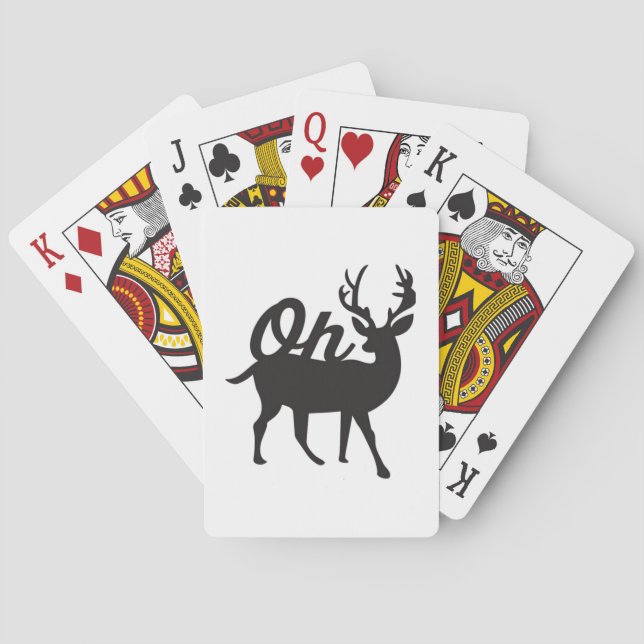 Oh Deer Retro Klassischer Stil  Spielkarten (Rückseite)