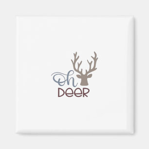 Oh Deer Retro Klassisches Design Magnet