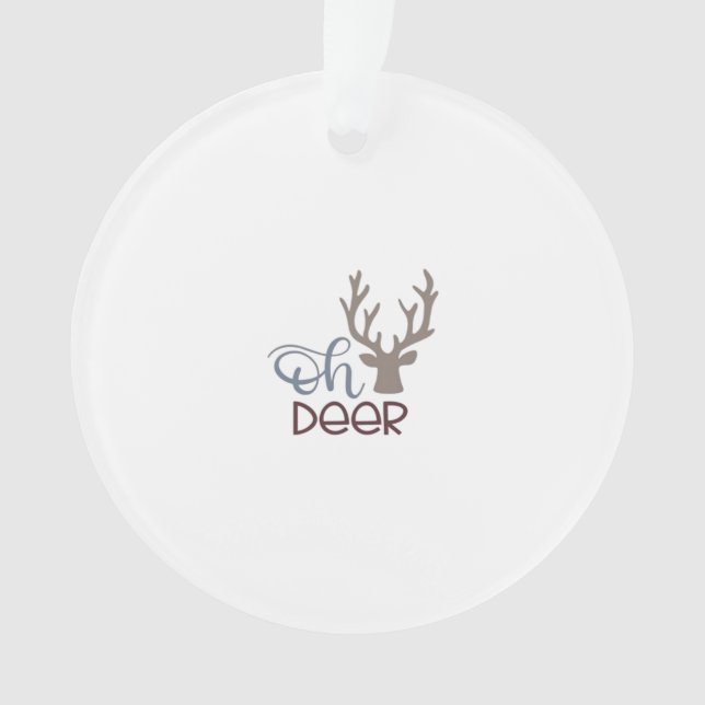 Oh Deer Retro Klassisches Design Ornament (Vorderseite)