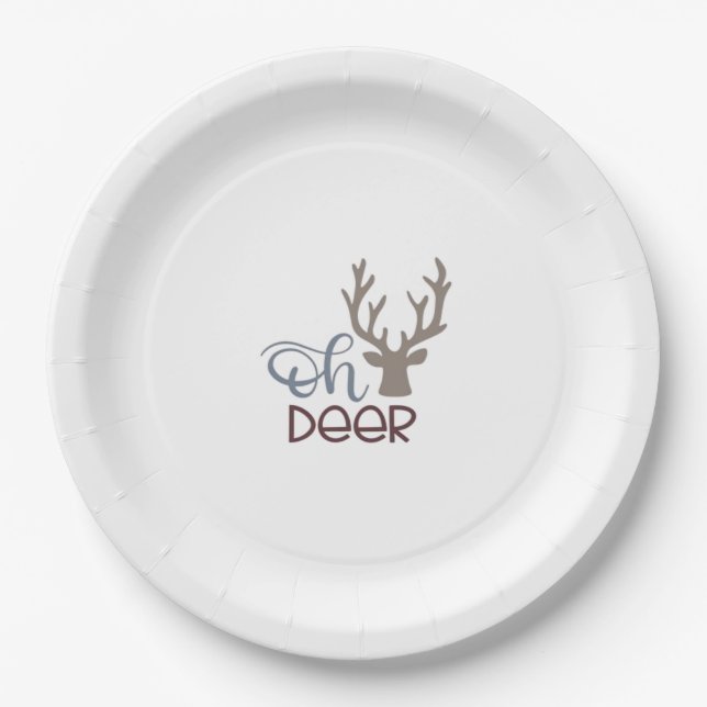 Oh Deer Retro Klassisches Design  Pappteller (Vorderseite)