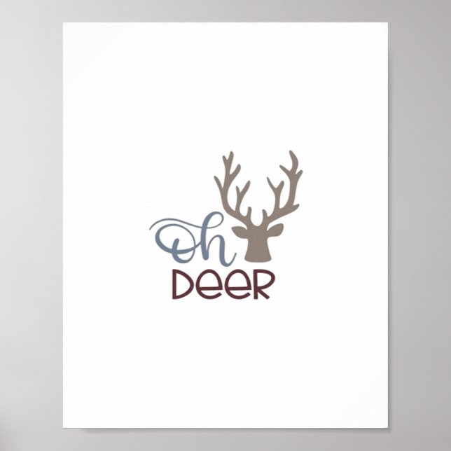 Oh Deer Retro Klassisches Design  Poster (Vorne)