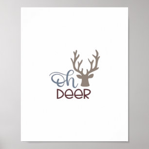 Oh Deer Retro Klassisches Design Poster