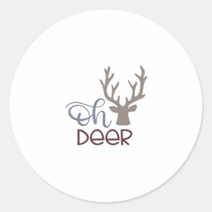 Oh Deer Retro Klassisches Design Runder Aufkleber