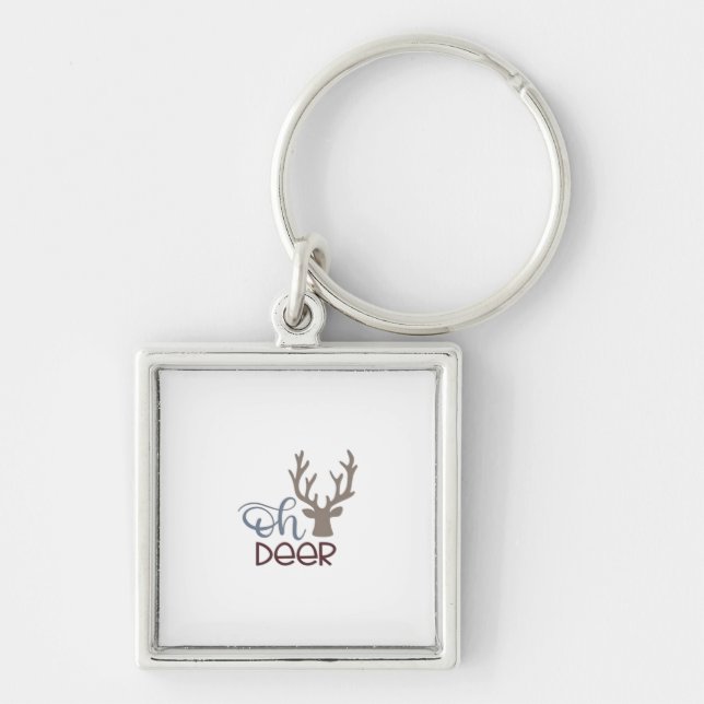 Oh Deer Retro Klassisches Design  Schlüsselanhänger (Vorne)