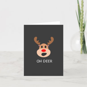 Oh Deer Rudolph Reindeer Funny Christmas Design Feiertagskarte