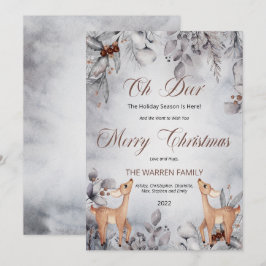 Oh Deer Rustic Winter Floral Frohe Weihnachten