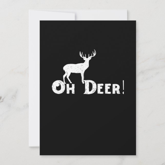 Oh Deer Saubere Grafikstyle Feiertagskarte (Vorderseite)