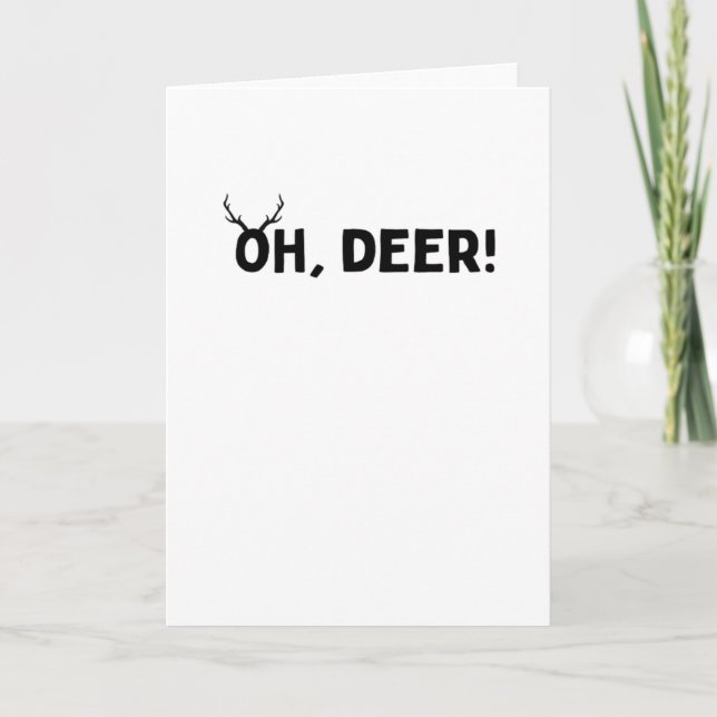 Oh Deer Simple Aesthetic Folded Greeting Card Karte (Vorderseite)