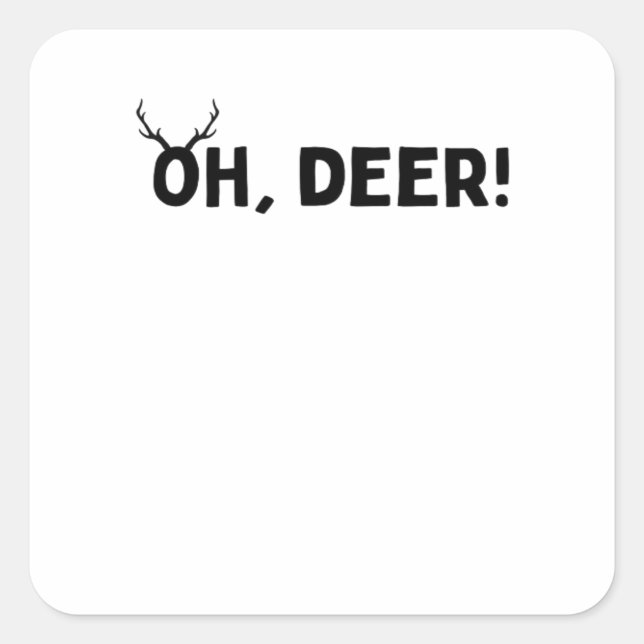 Oh Deer Simple Aesthetic  Quadratischer Aufkleber (Vorderseite)