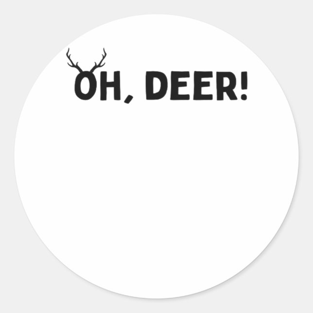 Oh Deer Simple Aesthetic  Runder Aufkleber (Vorderseite)