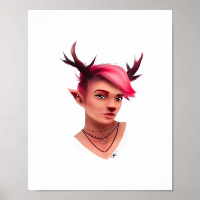 Oh Deer Simple Creative Style  Poster (Vorne)