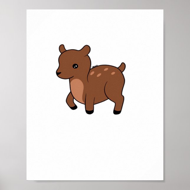 Oh Deer Soft Minimal Design  Poster (Vorne)