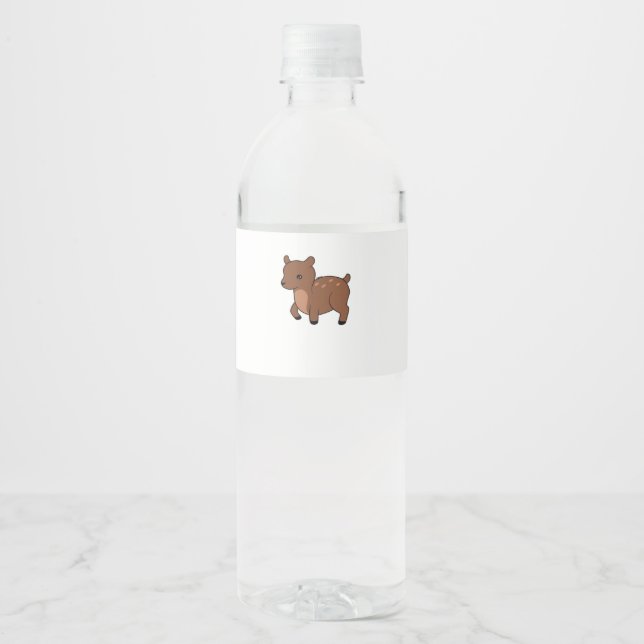 Oh Deer Soft Minimal Design  Wasserflaschenetikett (Vorderseite)