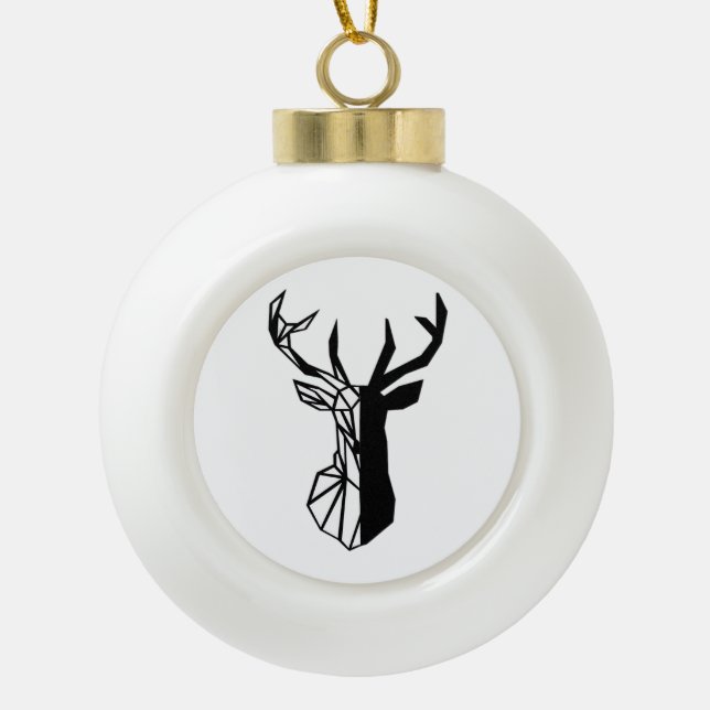 Oh Deer Soft Minimal Vibe  Keramik Kugel-Ornament (Vorderseite)