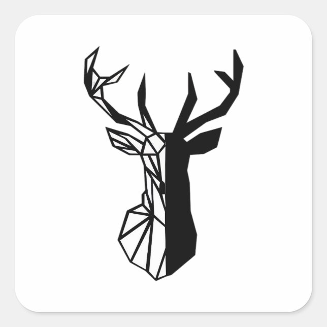 Oh Deer Soft Minimal Vibe  Quadratischer Aufkleber (Vorderseite)