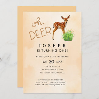 Oh Deer Theme Geburtstagsparty Einladung