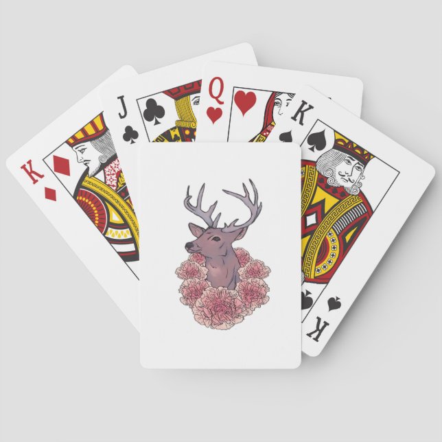 Oh Deer Trendige Minimale Ästhetik  Spielkarten (Rückseite)