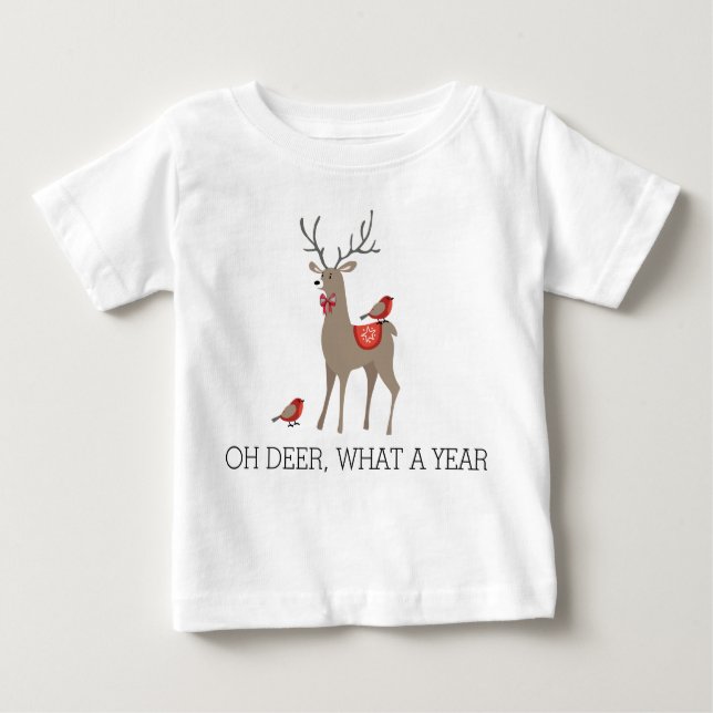 OH DEER WAS FÜR EIN JAHR - Niedliche Weihnachtswil Baby T-shirt (Vorderseite)