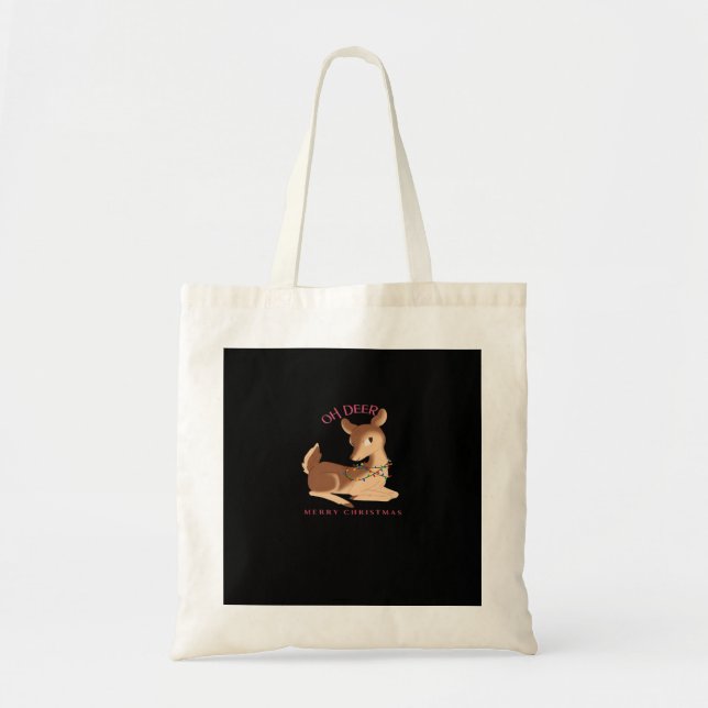 Oh Deer Weihnachten Modernes Design Tragetasche (Vorne)