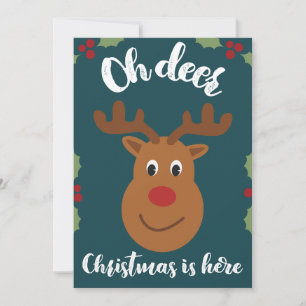 Oh Deer Weihnachtskarte, Lustiger süßer Pun Adorab Feiertagskarte