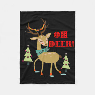 Oh, Deer! Weihnachtswild mit Baumgeschenk Fleecedecke