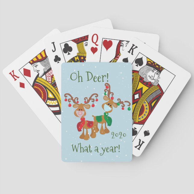 Oh Deer What a Year Christmas Pandemic 2020 Spielkarten (Rückseite)