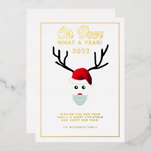 Oh Deer What A Year Funny Christmas Sprichwort 202 Folien Feiertagskarte