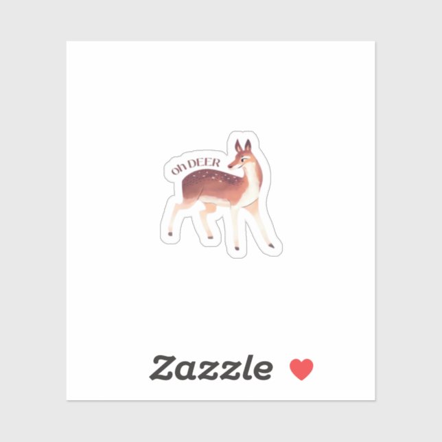 Oh Deer Whimsical Creative Design  Aufkleber (Blatt)