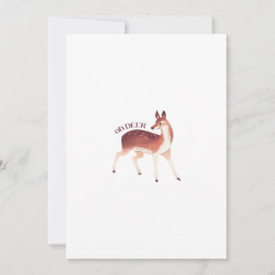 Oh Deer Whimsical Creative DesignFlaches Weihnacht Feiertagskarte