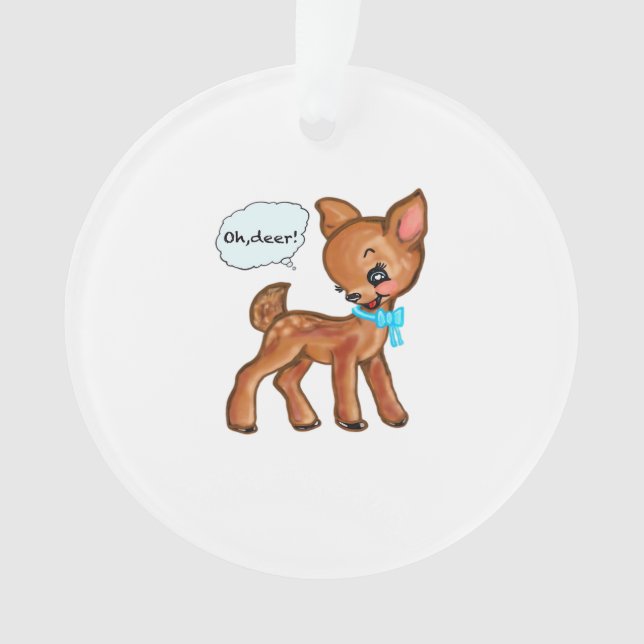 Oh Deer Whimsical Forest Vibe Ornament (Vorderseite)