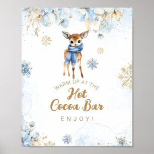 Oh Deer Winter Baby Boy Dusche Cocoa Bar Poster