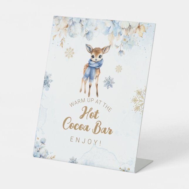 Oh Deer Winter Baby Boy Dusche Cocoa Bar Sockelschild (Vorderseite)