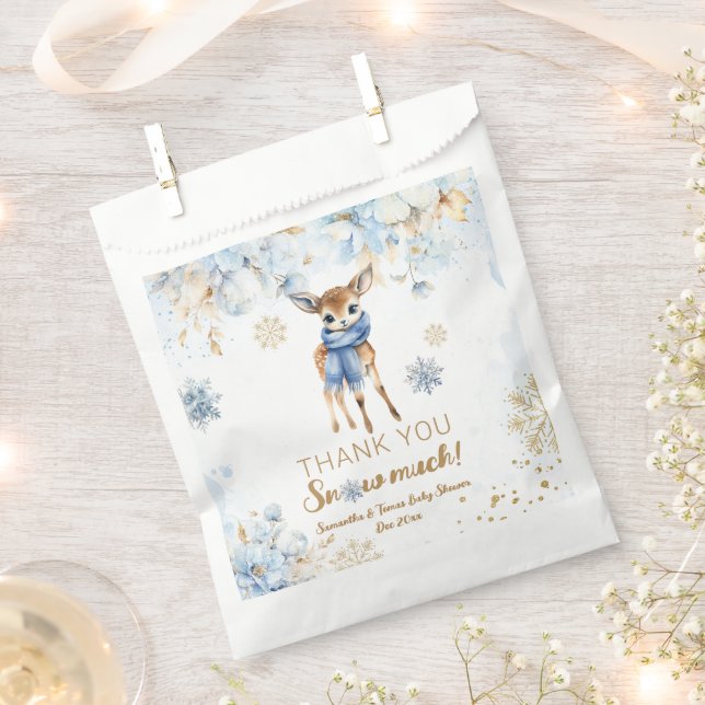 Oh Deer Winter Baby Boy Dusche Geschenktütchen (Ausgeschnitten)