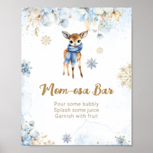 Oh Deer Winter Baby Boy Dusche Mama-osa-Bar Poster