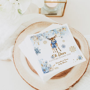 Oh Deer Winter Baby Boy Dusche Willkommen Serviette