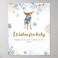 Oh Deer Winter Baby Boy Dusche wünscht Spiel