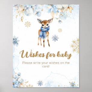 Oh Deer Winter Baby Boy Dusche wünscht Spiel Poster
