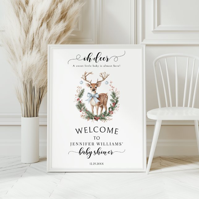 Oh Deer Winter Baby Boy Shower Welcome Sign Poster (Von Creator hochgeladen)