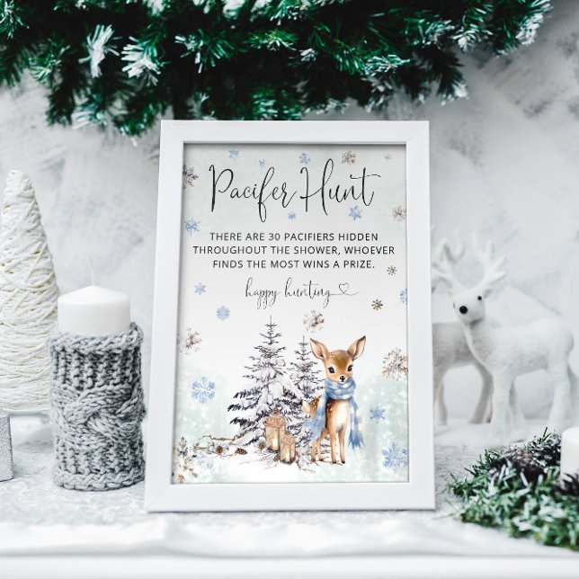 Oh Deer Winter Baby Dusche Schnuller Jagdspiel Poster (Von Creator hochgeladen)