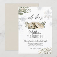 Oh Deer Winter Birthday Einladung