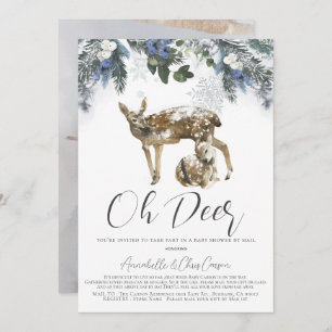 Oh Deer Winter Foliage Baby Dusche per Mail Einladung