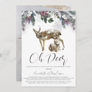Oh Deer Winter Foliage Baby Dusche per Mail Einladung