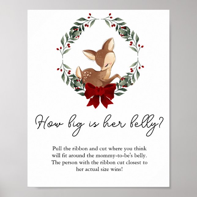 Oh Deer Winter Greenery Wie groß ist ihr Bauchspie Poster (Vorne)